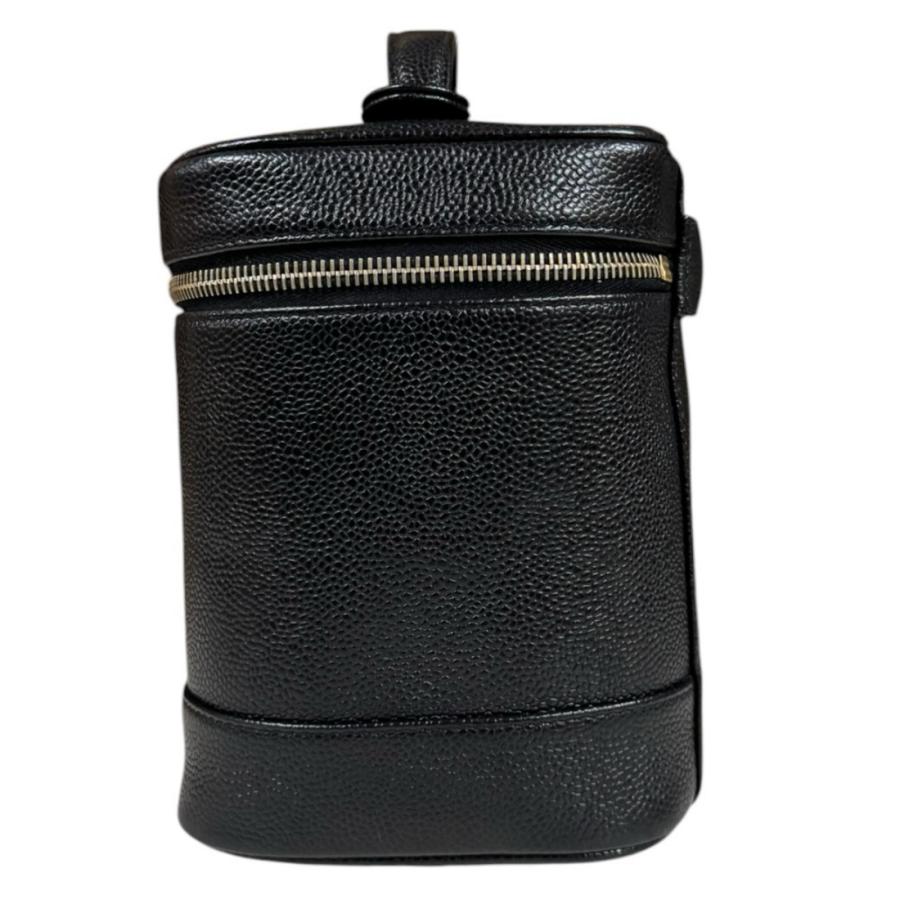 シャネル 縦型バニティ ココマーク ハンドバッグ キャビアスキン A01998 ブラック レディース CHANEL 中古の画像
