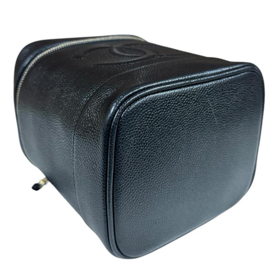 シャネル 縦型バニティ ココマーク ハンドバッグ キャビアスキン A01998 ブラック レディース CHANEL 中古の画像