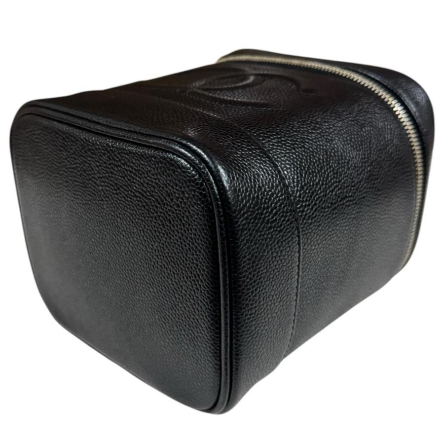 シャネル 縦型バニティ ココマーク ハンドバッグ キャビアスキン A01998 ブラック レディース CHANEL 中古の画像