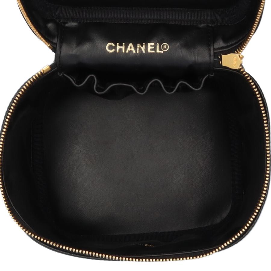 シャネル バニティ ハンドバッグ キャビアスキン A01998 ブラック レディース CHANEL 中古 美品の画像