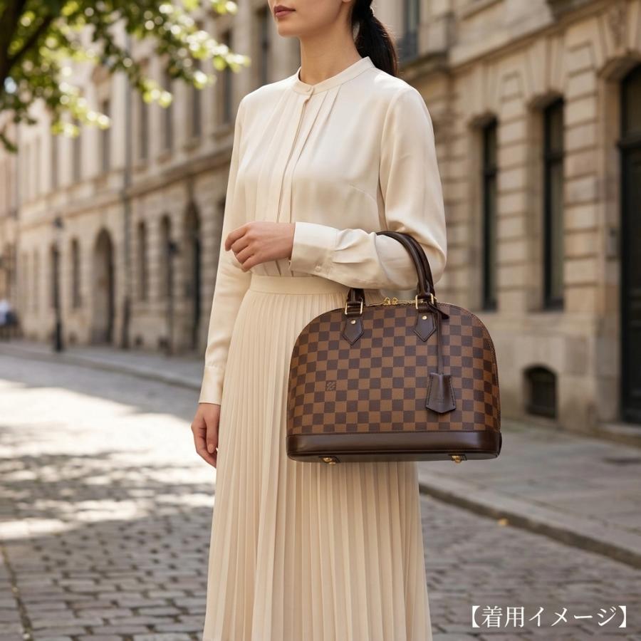 極美品　ルイヴィトン　ダミエ　エベヌ　アルマ　ハンドバッグ　レザー　ブラウン LOUIS VUITTON（ルイ・ヴィトン） アルマPM ダミエ ハンドバッグ