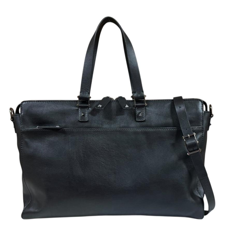 ヴァレンチノ ビジネスバッグ レザー ブラック メンズ Valentino 中古 