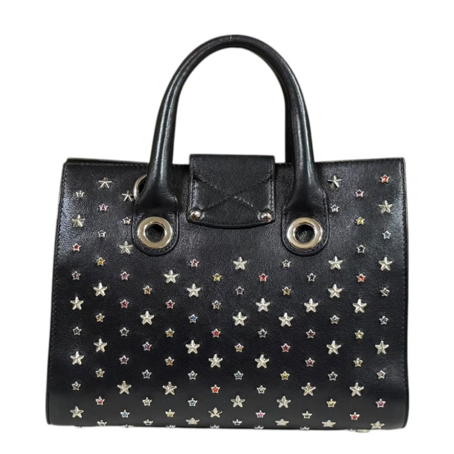 ジミーチュウ スタッズ ショルダーバッグ レザー ブラック レディース