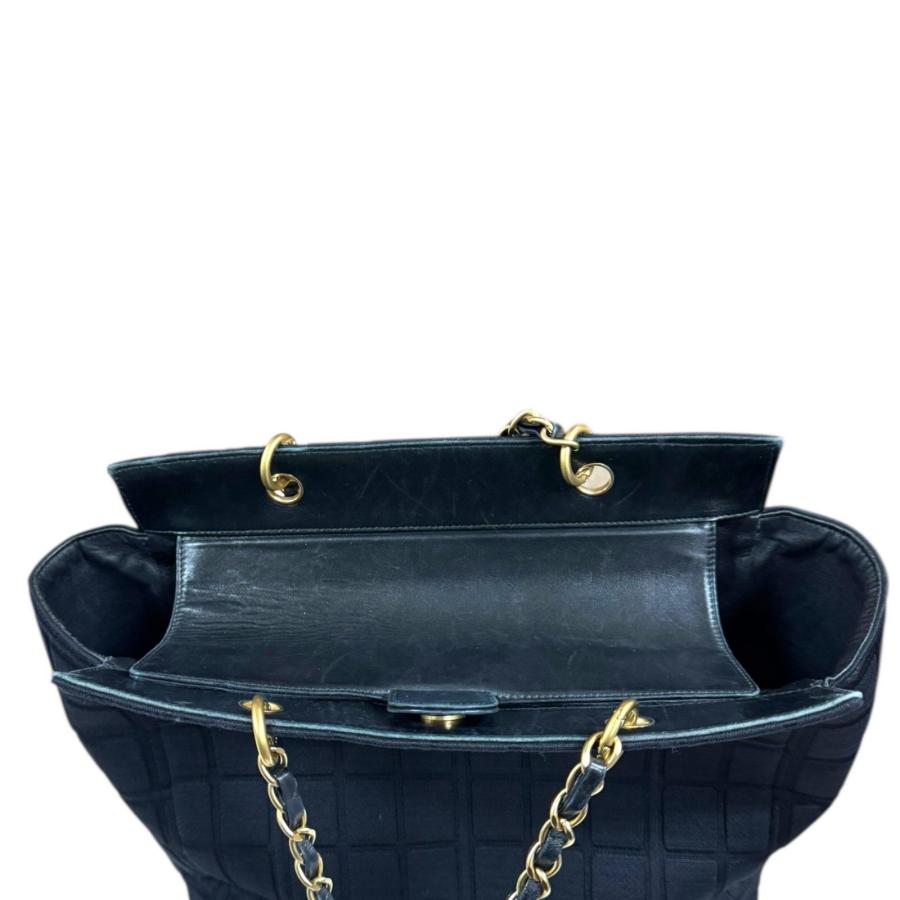 CHANEL（シャネル） チョコバ― トートバッグ コットン ブラック