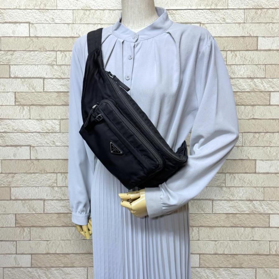 PRADA（プラダ） ウエストバッグ ナイロン 2VL005 ブラック レディース