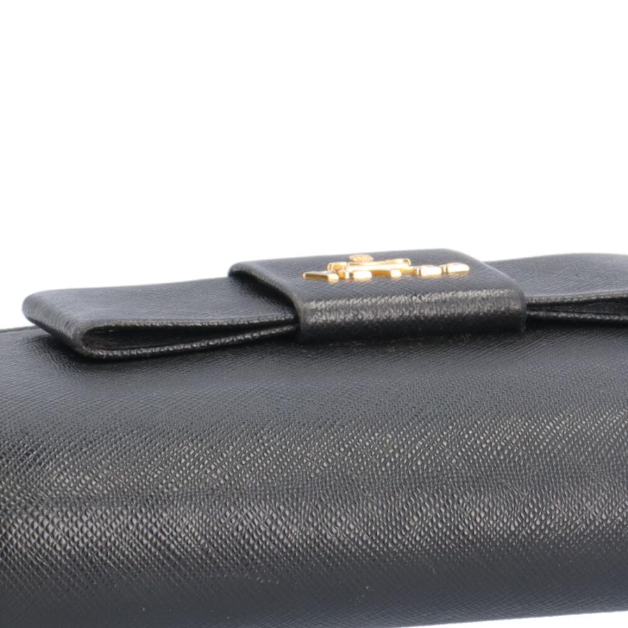 プラダ サフィアーノ ショルダーバッグ レザー 1BP005 ブラック レディース PRADA  中古 PRADA（プラダ） サフィアーノ ショルダーバッグ レザー 1BP005