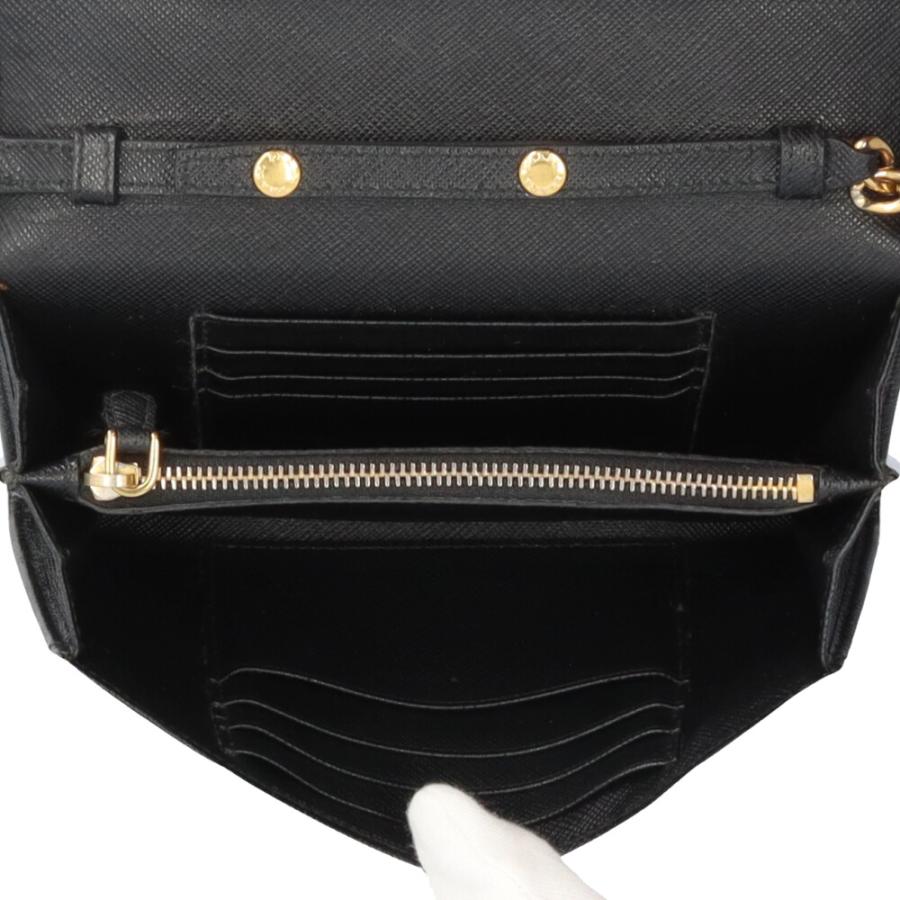 プラダ サフィアーノ ショルダーバッグ レザー 1BP005 ブラック レディース PRADA  中古 PRADA（プラダ） サフィアーノ ショルダーバッグ レザー 1BP005