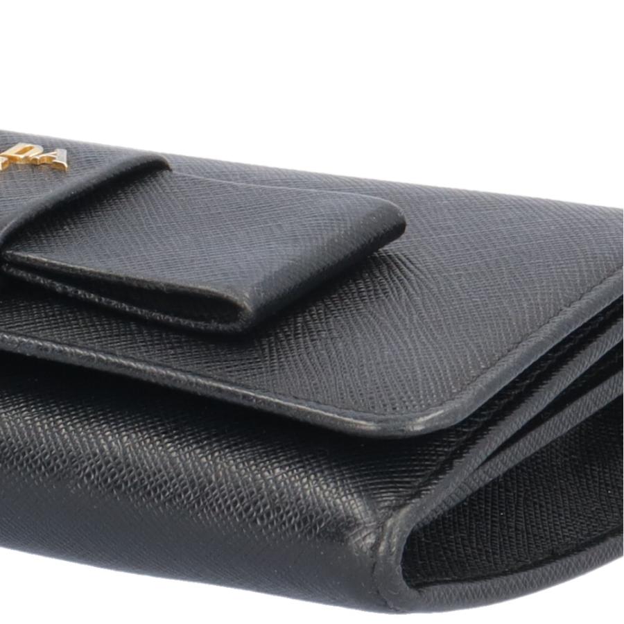 プラダ サフィアーノ ショルダーバッグ レザー 1BP005 ブラック レディース PRADA  中古 PRADA（プラダ） サフィアーノ ショルダーバッグ レザー 1BP005