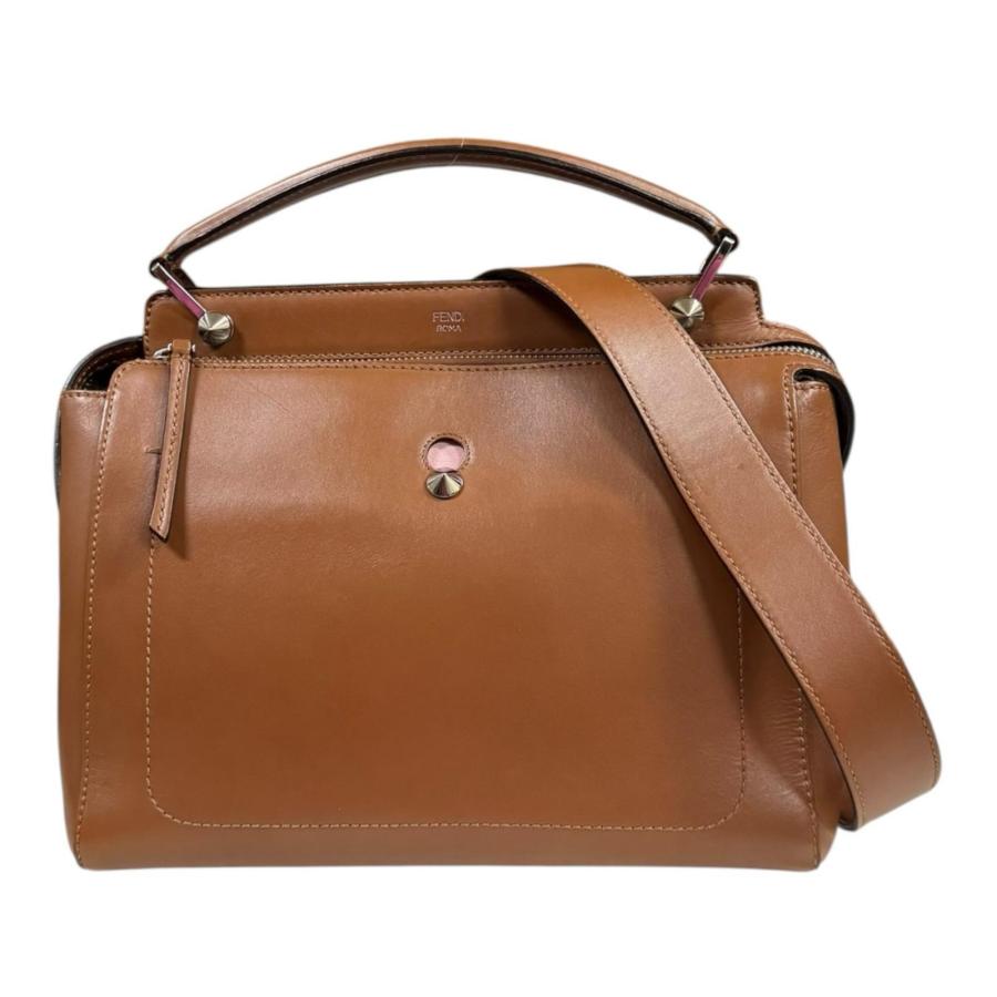 フェンディ ドットコム ショルダーバッグ レザー 8BN293 ブラウン レディース FENDI  中古 FENDI（フェンディ） ドットコム ショルダーバッグ レザー 8BN293