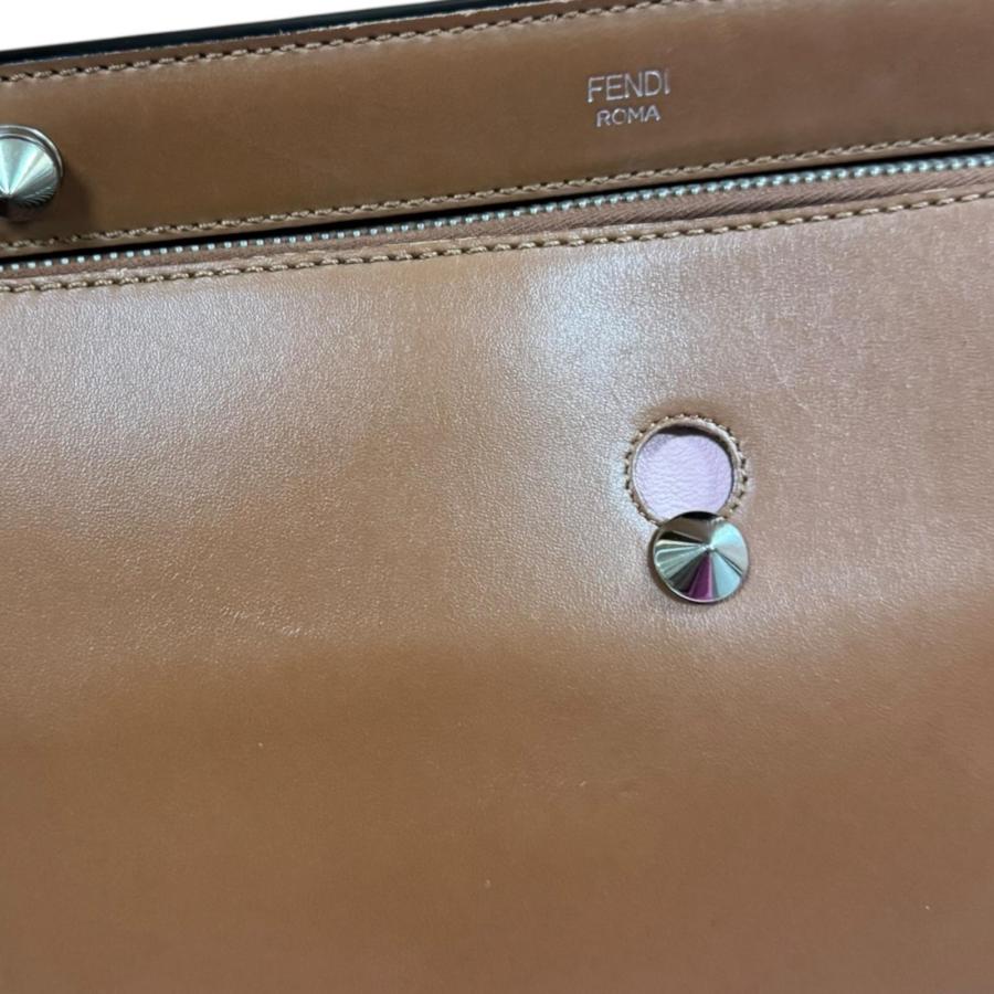 フェンディ ドットコム ショルダーバッグ レザー 8BN293 ブラウン レディース FENDI  中古 FENDI（フェンディ） ドットコム ショルダーバッグ レザー 8BN293