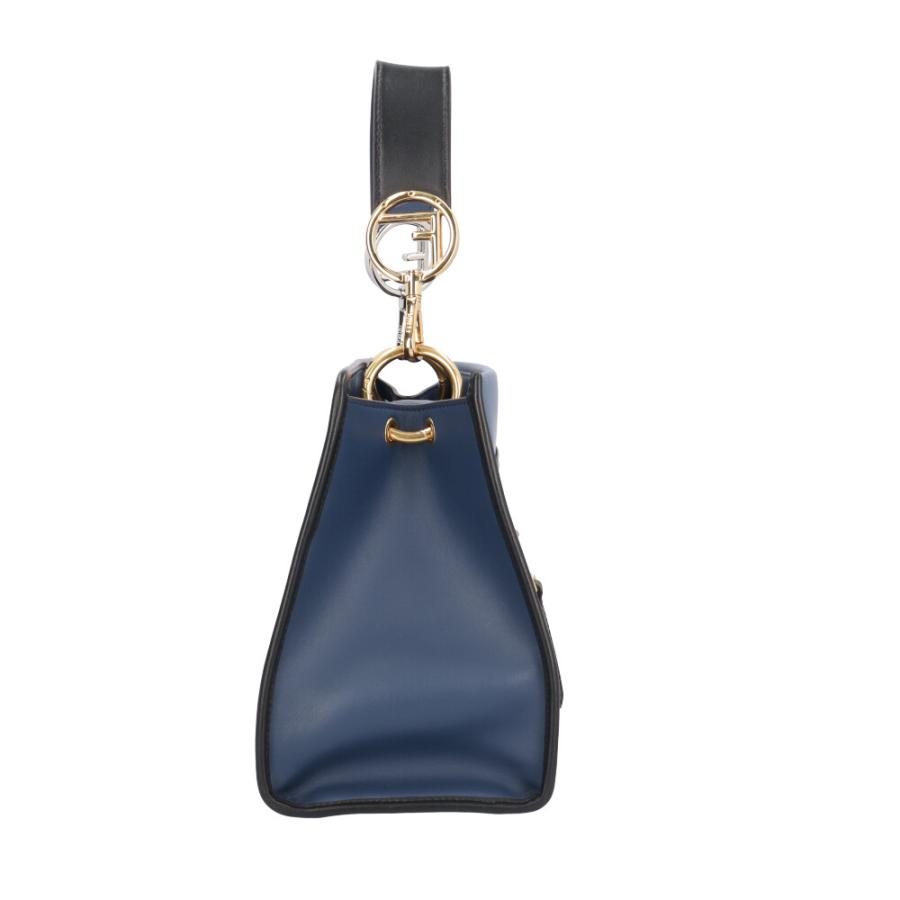 フェンディ ラナウェイ スモール ショルダーバッグ レザー 8BH344 ネイビー レディース FENDI  中古 FENDI（フェンディ） ラナウェイ スモール ショルダーバッグ レザー