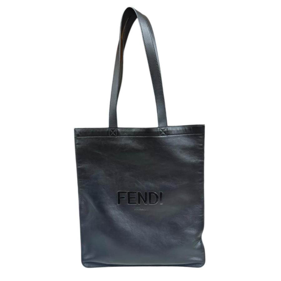 フェンディ フラット ショッピングバッグ トートバッグ レザー 7VA538 ブラック メンズ FENDI  中古 R&Kリサイクルキング FENDI（フェンディ） フラット ショッピングバッグ トートバッグ
