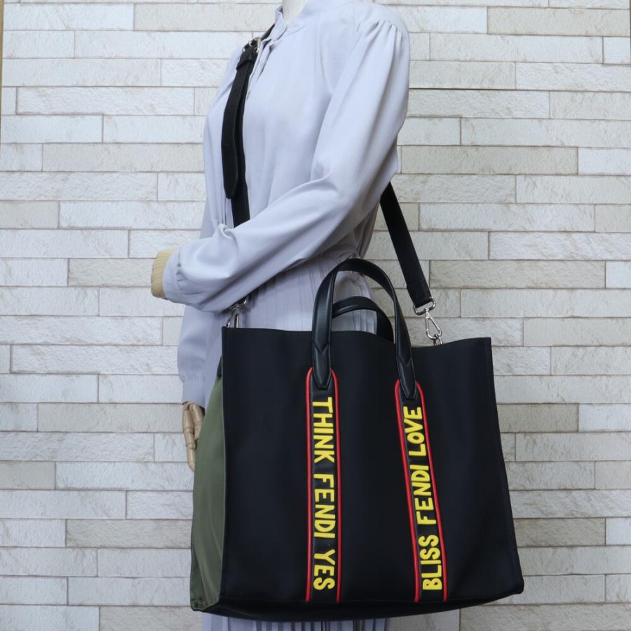 フェンディ ショルダーバッグ ナイロンキャンパス 7VA390-A010-179-3355 ブラック ユニセックス FENDI 中古 美品の画像