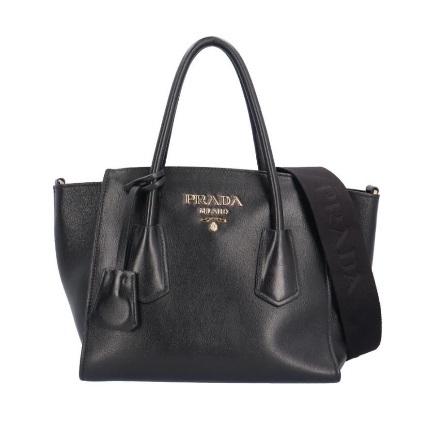PRADA プラダ ショルダーバッグ レザー 1BG369 ブラック レディース 