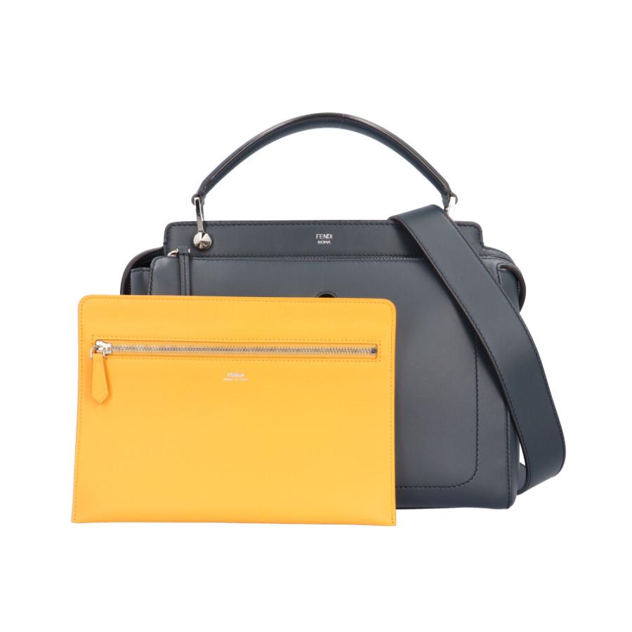 フェンディ ドットコム ショルダーバッグ レザー 8BN293 ネイビー レディース FENDI  中古 FENDI（フェンディ） ドットコム ショルダーバッグ レザー 8BN293