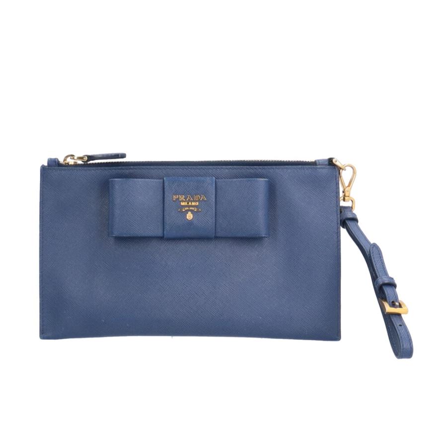 PRADA（プラダ） リボン サフィアーノ ポーチ レザー 1M1441