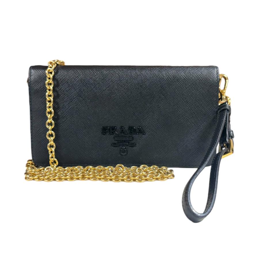PRADA（プラダ） サフィアーノ ウォレットチェーン レザー 1DH029