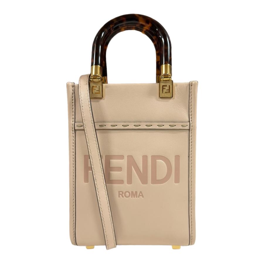 フェンディ サンシャインショッパーミニ ショルダーバッグ レザー 8BS051　ABVL ベージュ レディース FENDI  中古 FENDI（フェンディ） サンシャインショッパーミニ ショルダーバッグ