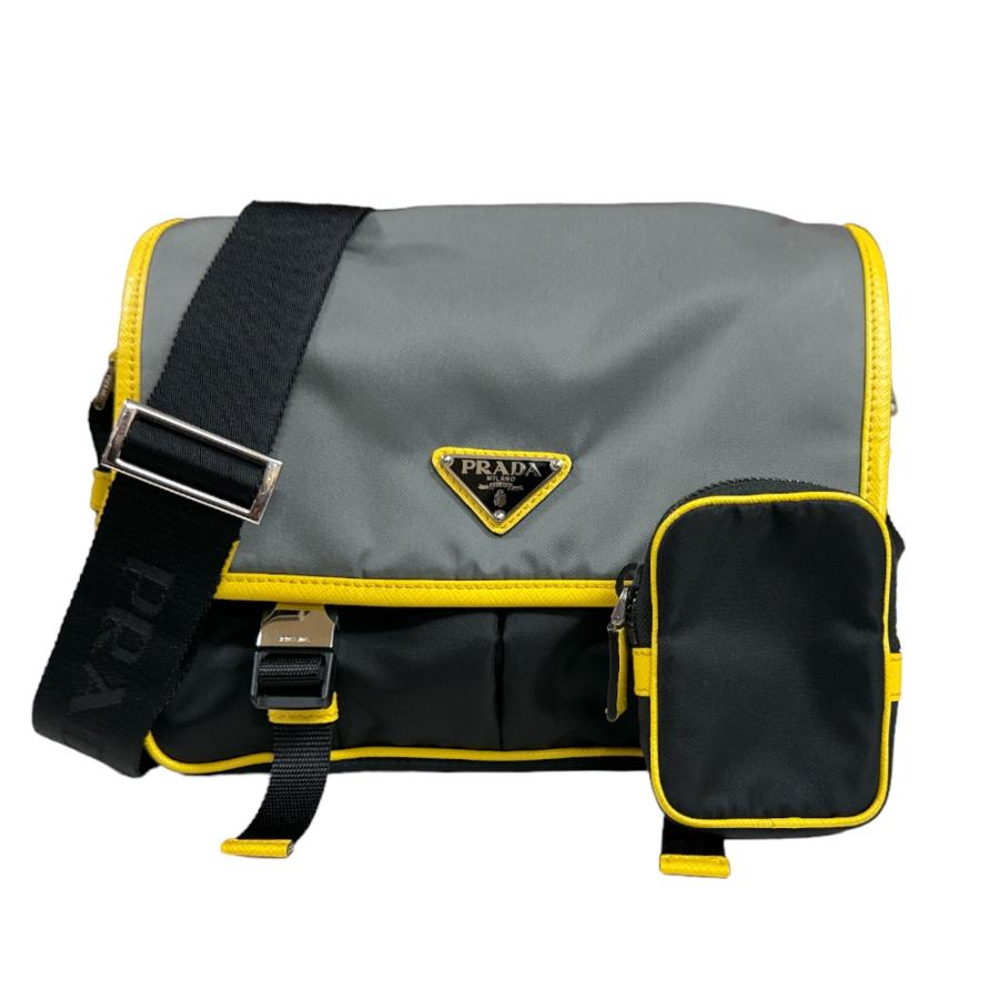 プラダ PRADA ショルダーバッグ バッグ ナイロン レザー メンズ レディース ブラック系 2VD769 【中古】 PRADA（プラダ） ショルダーバッグ ナイロン 2VD769 ブラック メンズ