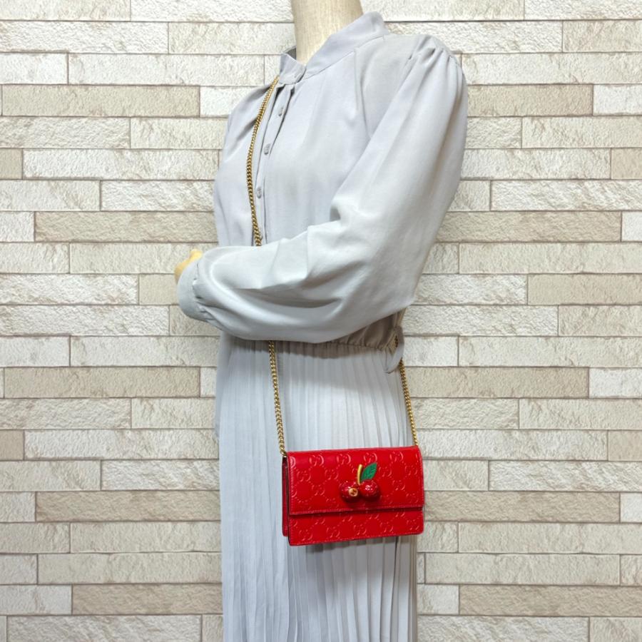 GUCCI（グッチ） グッチシマ ショルダーバッグ レザー 481291 レッド