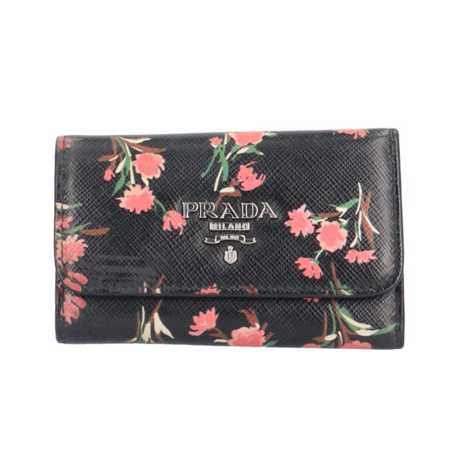 プラダ 花柄 サフィアーノ キーケース レザー 1PG222 レディース PRADA  中古  R&Kリサイクルキング PRADA（プラダ） 花柄 サフィアーノ キーケース レザー 1PG222