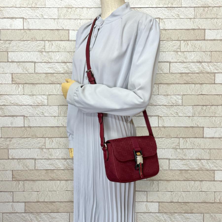 GUCCI（グッチ） ショルダーバッグ GGキャンバス 802100 レッド メンズ