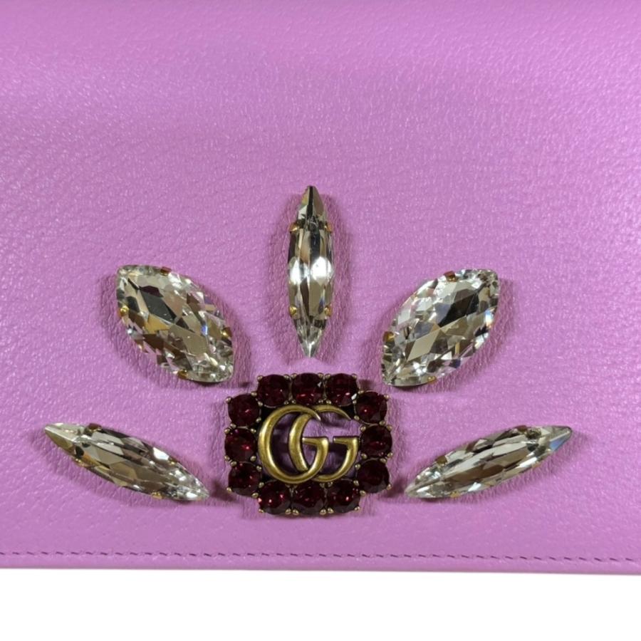 GUCCI（グッチ） クリスタルビジュー GGマーモント ショルダーバッグ 