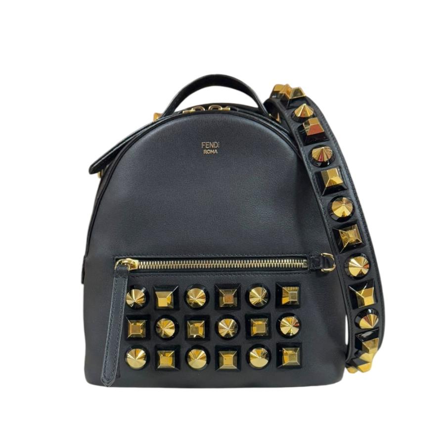 フェンディ ボルサヴィットドルチェスタッズ ショルダーバッグ レザー 8BT281 ブラック レディース FENDI  中古  R&Kリサイクルキング FENDI（フェンディ） ボルサヴィットドルチェスタッズ ショルダー