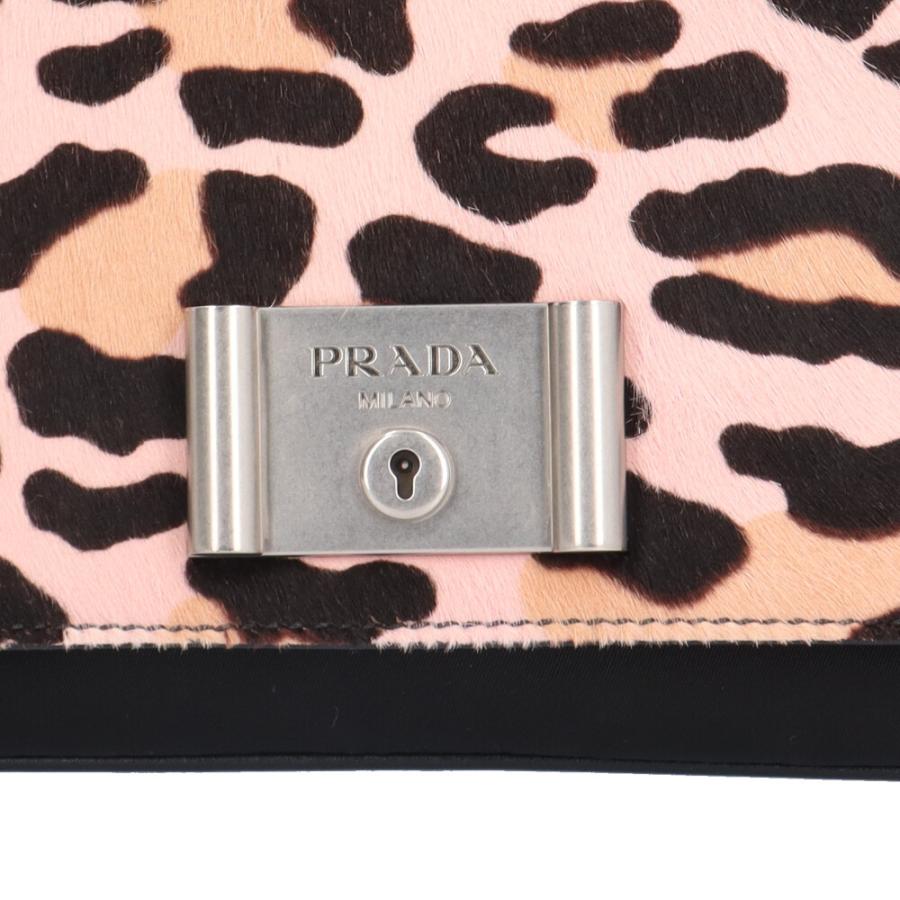 PRADA レオパード柄 ハラコ ショルダーバッグ 美品 ギャランティーあり PRADA（プラダ） レオパード柄チェーンショルダー ショルダーバッグ