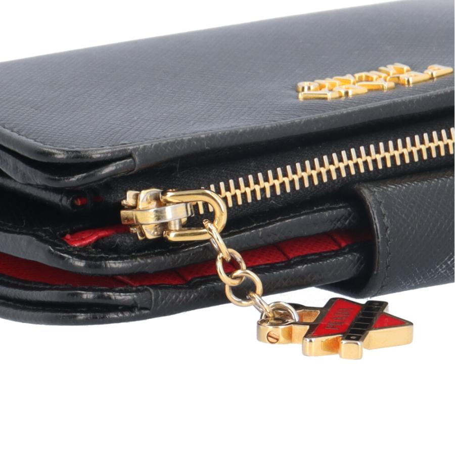 【極美品✨】プラダ サフィアーノレザー ロゴプレート 二つ折り財布 1ML225 PRADA（プラダ） プタダ 財布 二つ折り フラップ PRADA SAFFIANO METAL