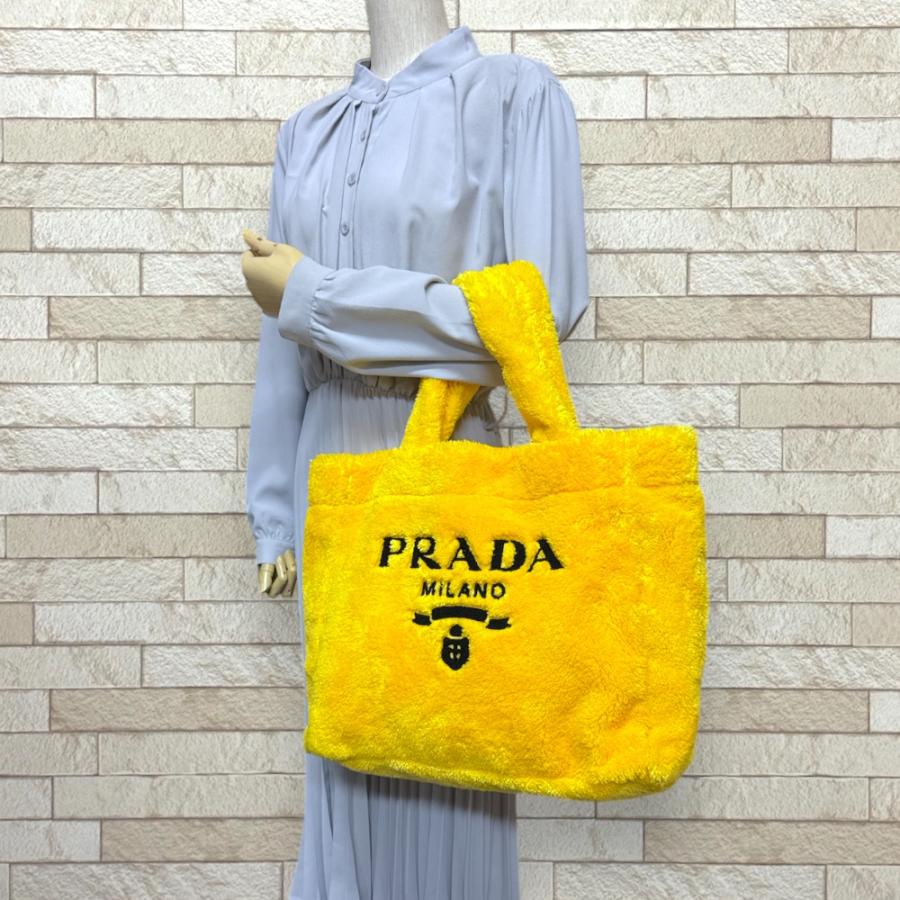 PRADA（プラダ） テリー トートバッグ パイル 1BG130 イエロー 