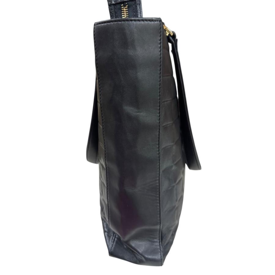 CHANEL（シャネル） チョコバー トートバッグ ラムスキン ブラック