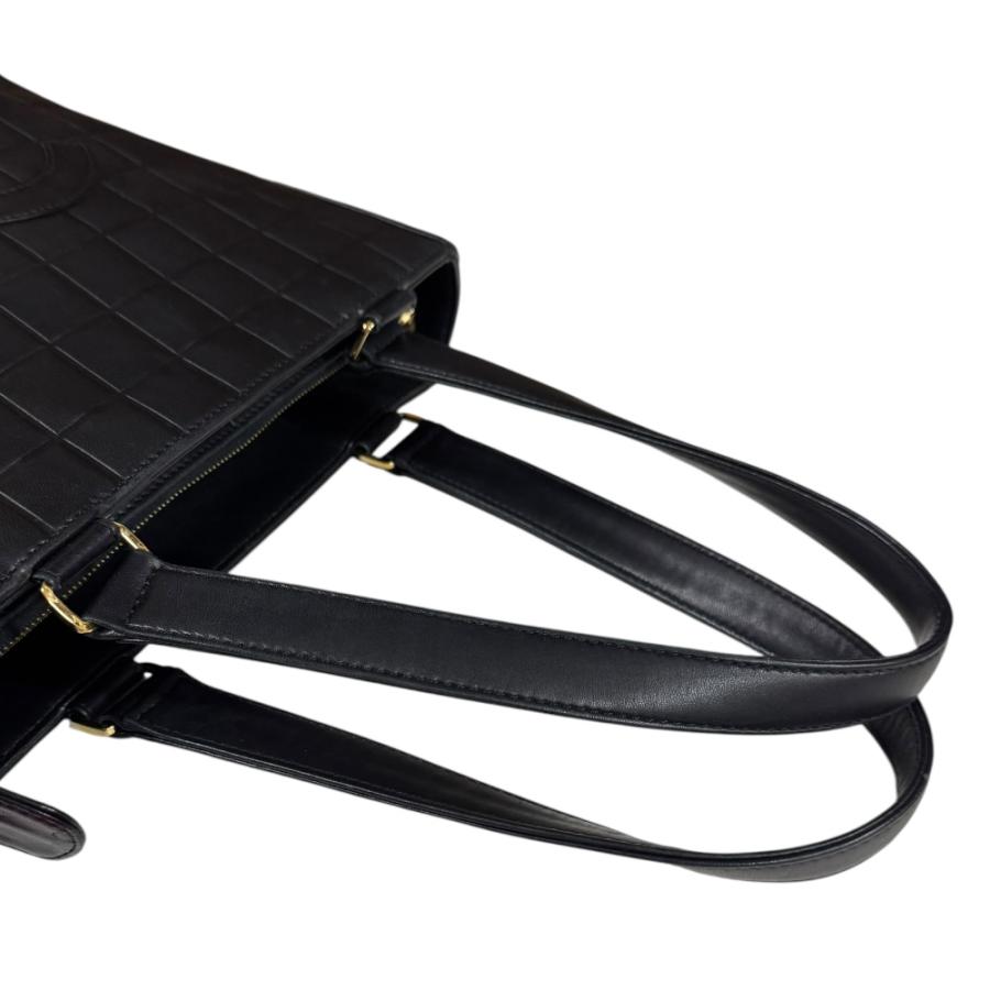 CHANEL（シャネル） チョコバー トートバッグ ラムスキン ブラック