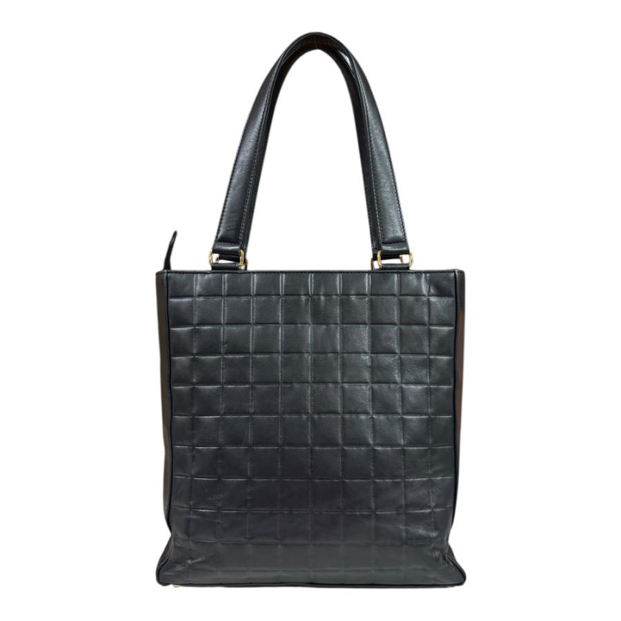 CHANEL シャネル チョコバー トートバッグ ラムスキン ブラック