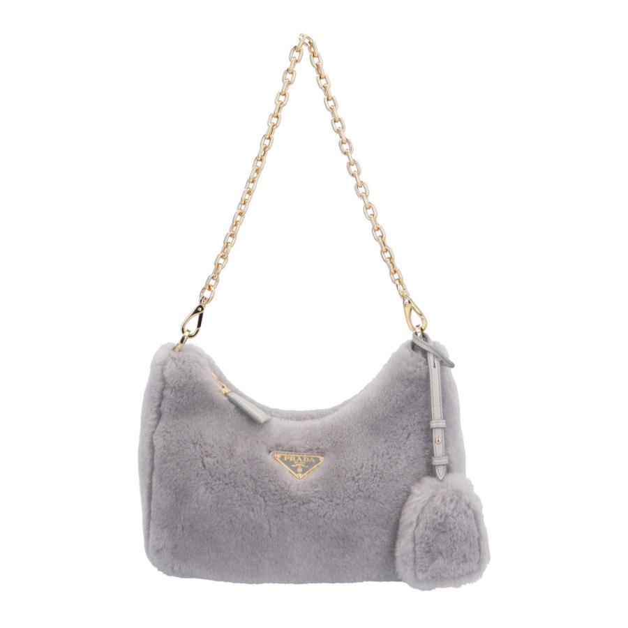 PRADA プラダ シアリング ミニバッグ ショルダーバッグ 1BC204 グレー  