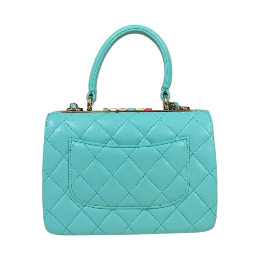 シャネル トレンディCC ショルダーバッグ ラムスキン AS4654 ブルー レディース CHANEL 中古 美品_2