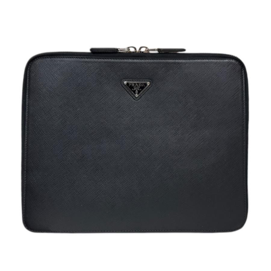 PRADA（プラダ） サフィアーノ クラッチバッグ レザー ブラック メンズ