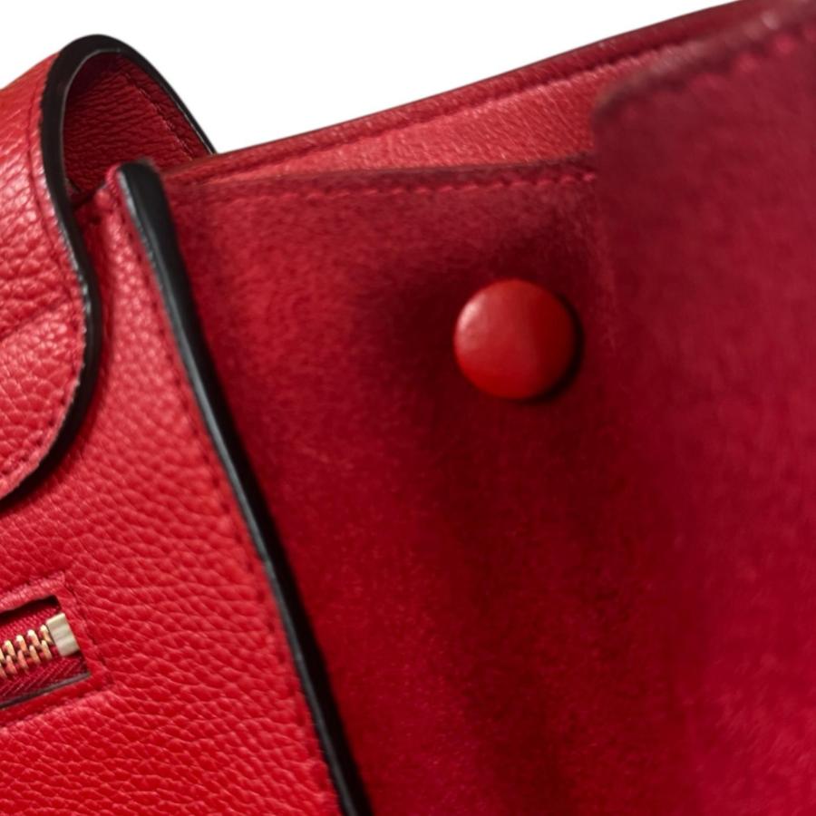 セリーヌ トラペーズ ショルダーバッグ レザー レッド レディース CELINE  中古 CELINE（セリーヌ） トラペーズ ショルダーバッグ レザー レッド