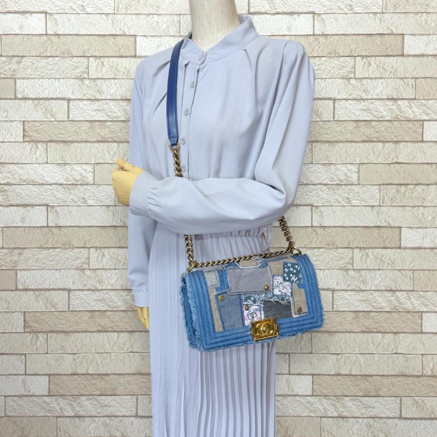 CHANEL ボーイシャネル パッチワークデニム ショルダーバッグ シャネル CHANEL ボーイシャネル パッチワーク デニム ショルダー