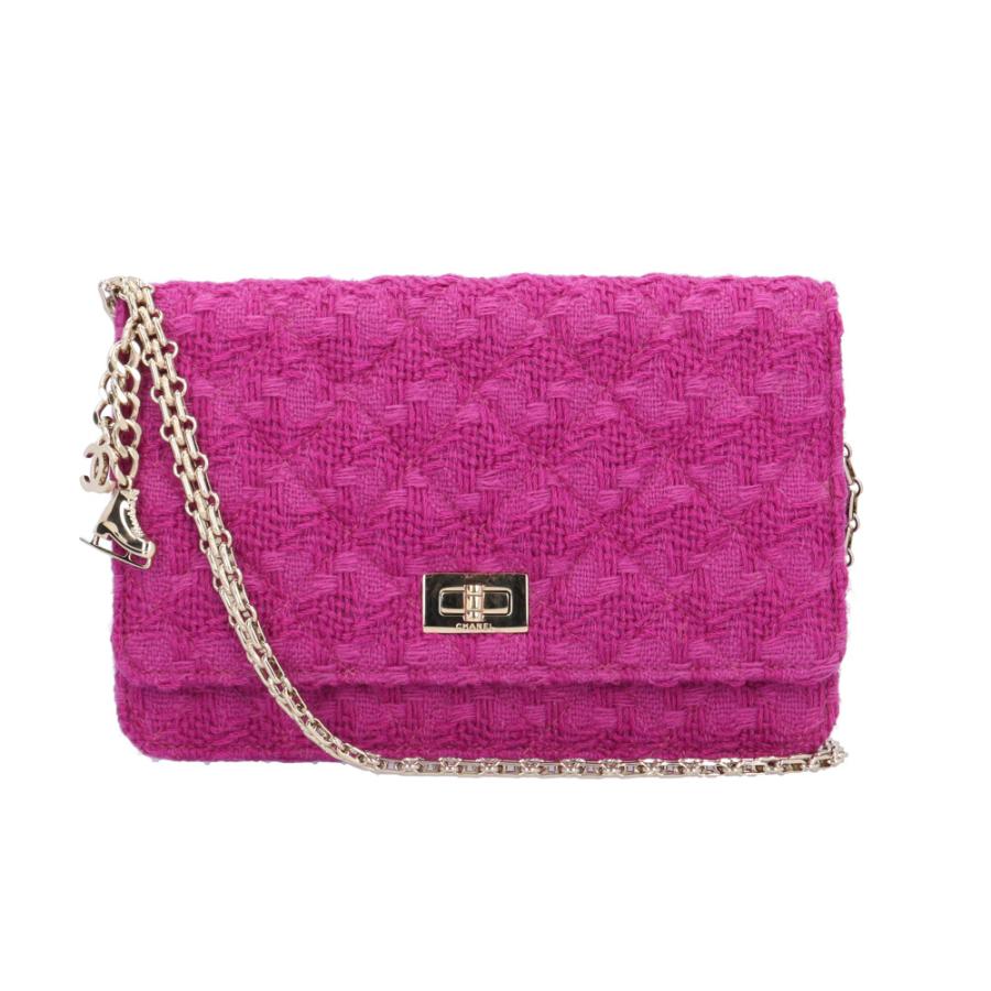 シャネル マトラッセ ショルダーバッグ ツイード パープル レディース CHANEL  中古 CHANEL（シャネル） マトラッセ ショルダーバッグ ツイード パープル