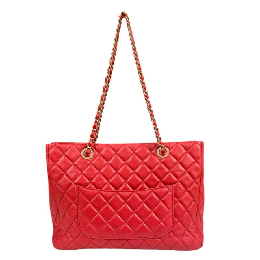 CHANEL（シャネル） マトラッセ トートバッグ ラムスキン レッド