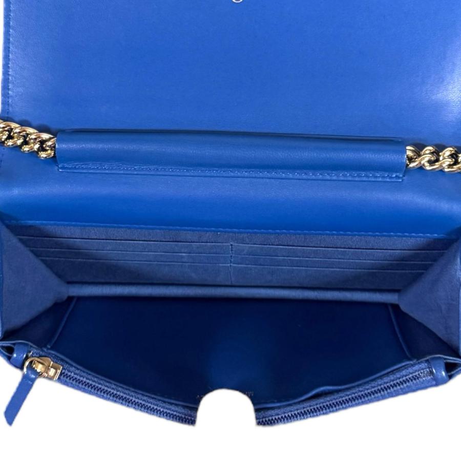 シャネル ボーイシャネル ショルダーバッグ レザー A81969 ブルー レディース CHANEL  中古 CHANEL（シャネル） ボーイシャネル ショルダーバッグ レザー A81969