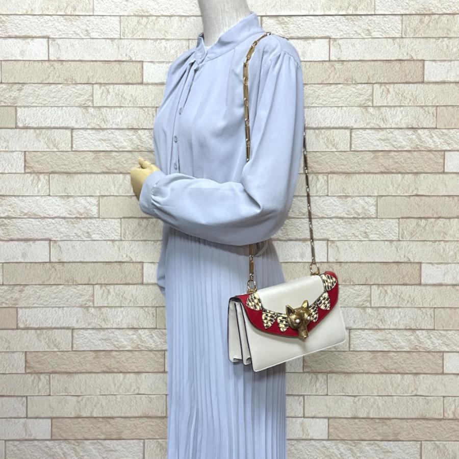 GUCCI（グッチ） フォックス Broche ショルダーバッグ レザー 466433