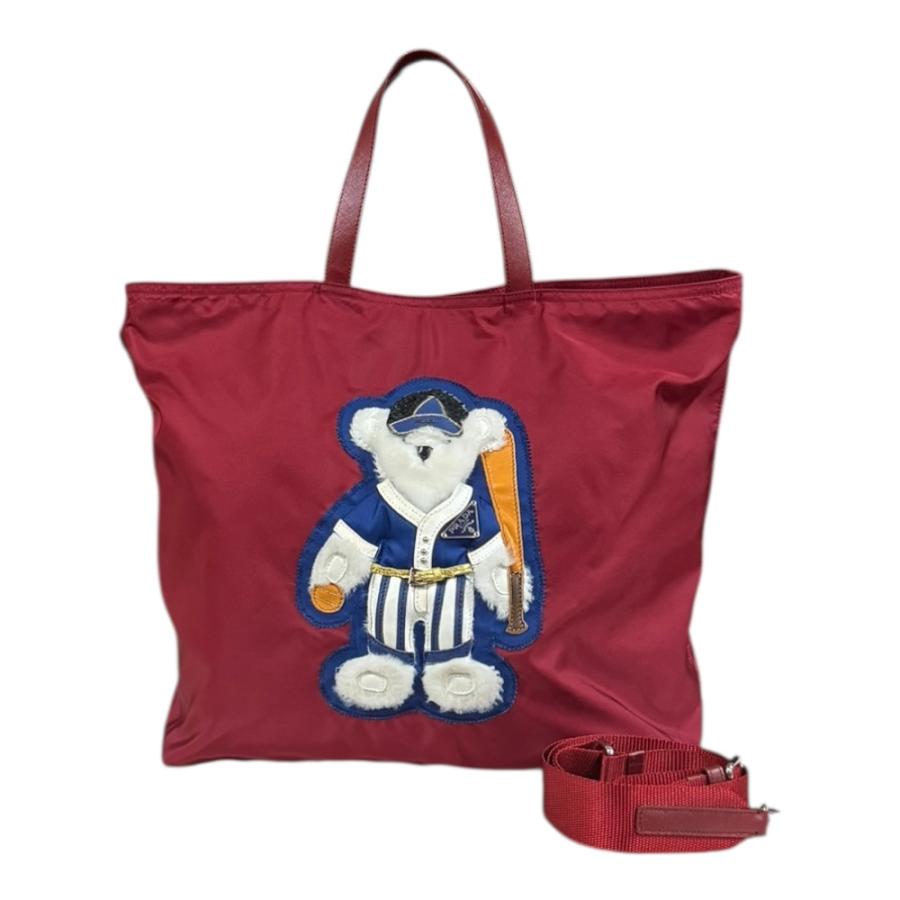 PRADA（プラダ） ベアー ショルダーバッグ ナイロン レッド レディース