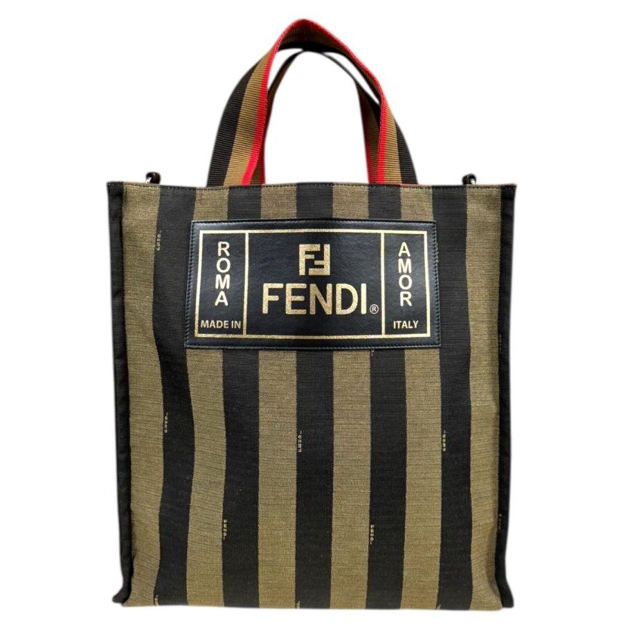 FENDI（フェンディ） ペカン トートバッグ キャンバス 7VA454 ブラウン