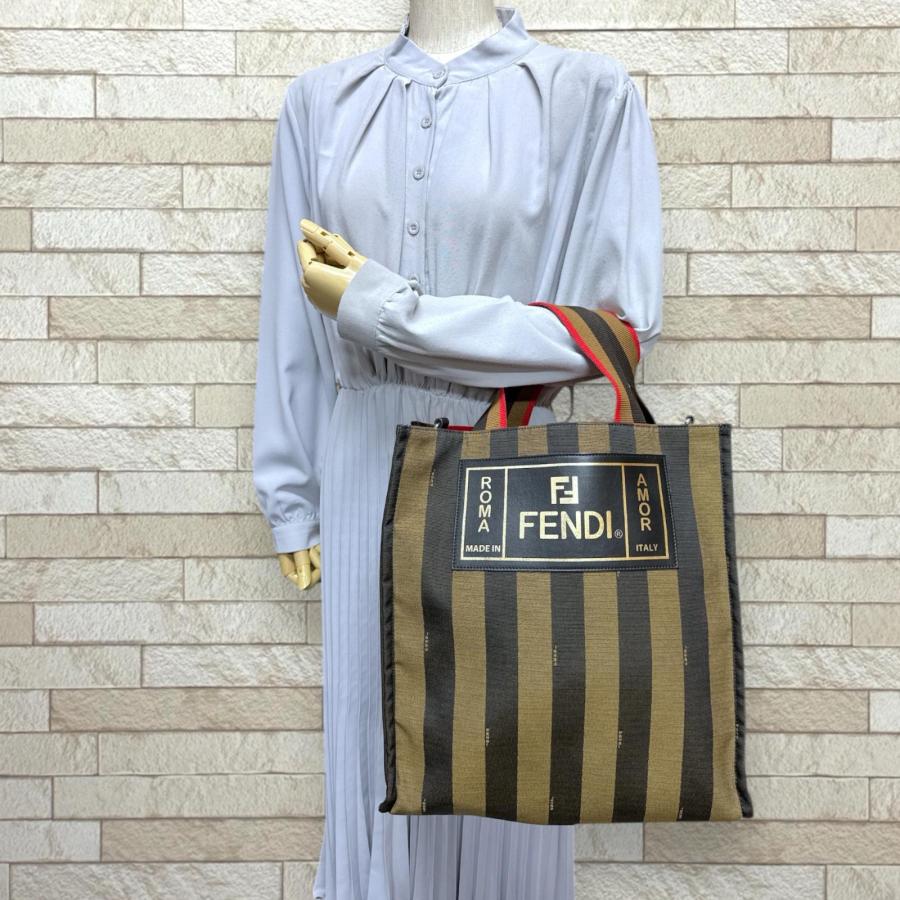 FENDI（フェンディ） ペカン トートバッグ キャンバス 7VA454 ブラウン