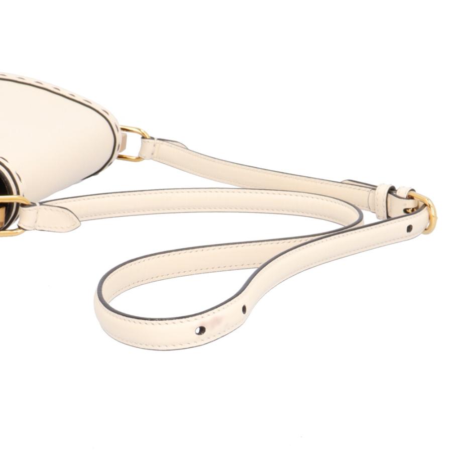 フェンディ ムーンライト ショルダーバッグ レザー 8BT346 ホワイト レディース FENDI  中古 R&Kリサイクルキング FENDI（フェンディ） ムーンライト ショルダーバッグ レザー 8BT346