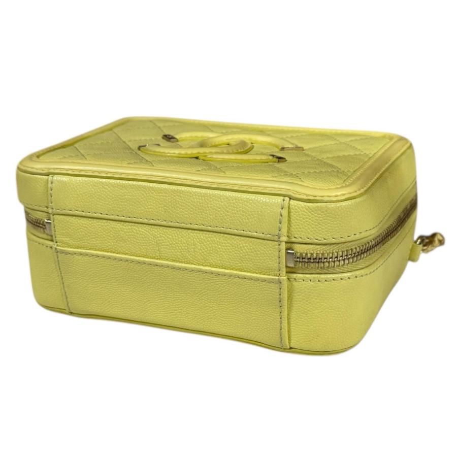 シャネル CCフィリグリー ショルダーバッグ キャビアスキン 93342 イエロー レディース CHANEL  中古 R&Kリサイクルキング CHANEL（シャネル） CCフィリグリー ショルダーバッグ キャビアスキン