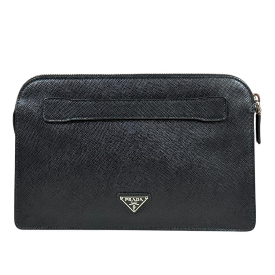 PRADA（プラダ） ジオメトリック柄 サフィアーノ クラッチバッグ