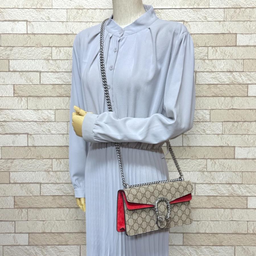 グッチ ミディアム ディオニュソス ショルダーバッグ GGスプリームキャンバス 499623 ベージュ レディース GUCCI  中古 GUCCI（グッチ） ミディアム ディオニュソス ショルダーバッグ GG